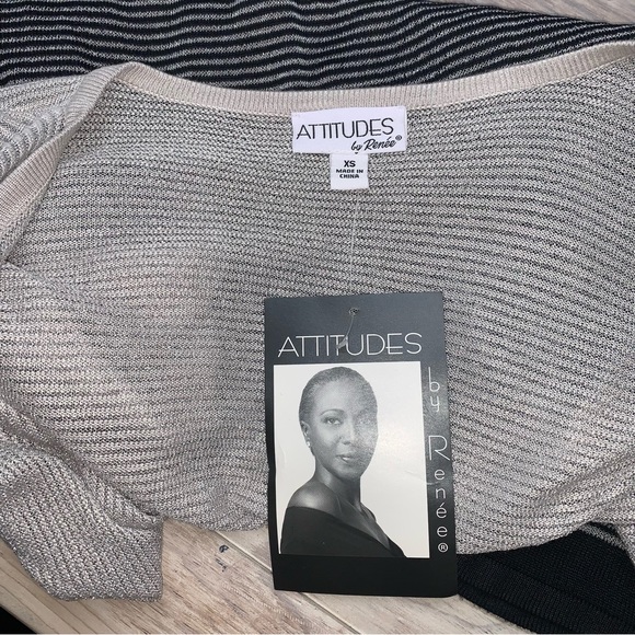 NWT Attitudes By Renee Open Front Cascading Cardigan - Picture 10 of 13